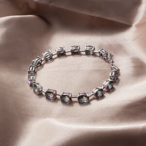 925 Sterling Silver Mystic Topaz Bracelet: A Mesmerizing Work of Art